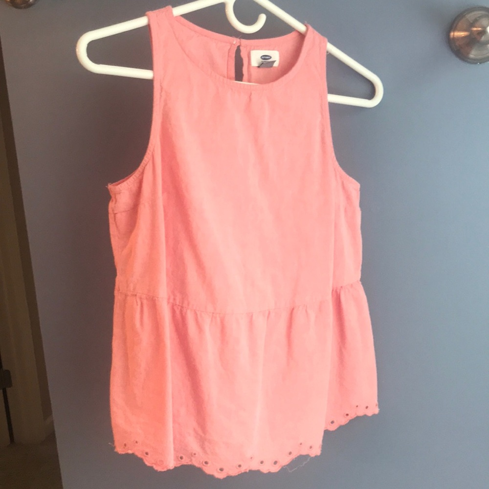 Coral peplum top